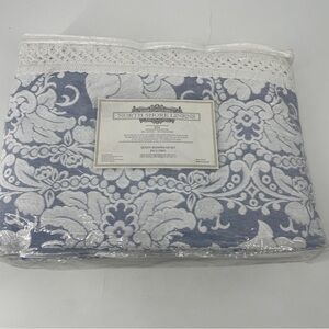 North Shore Linens Egyptian Cotton Jacquard Queen Bedspread Pillow Shams fringe
